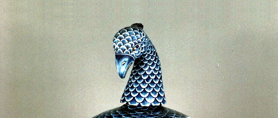 La porcellana cinese bianco e blu